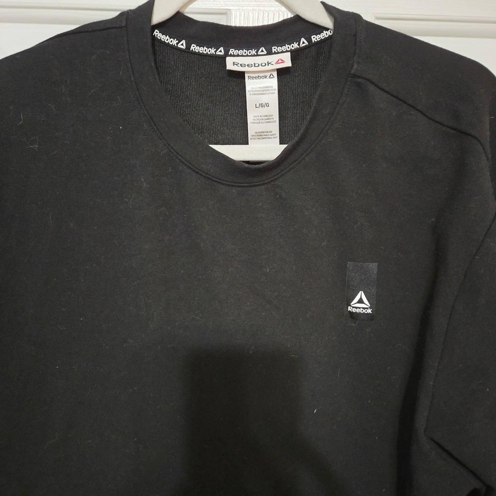 Reebok Black Crewneck Sweatshirt Long Sleeve Pullover Athleisure Size L